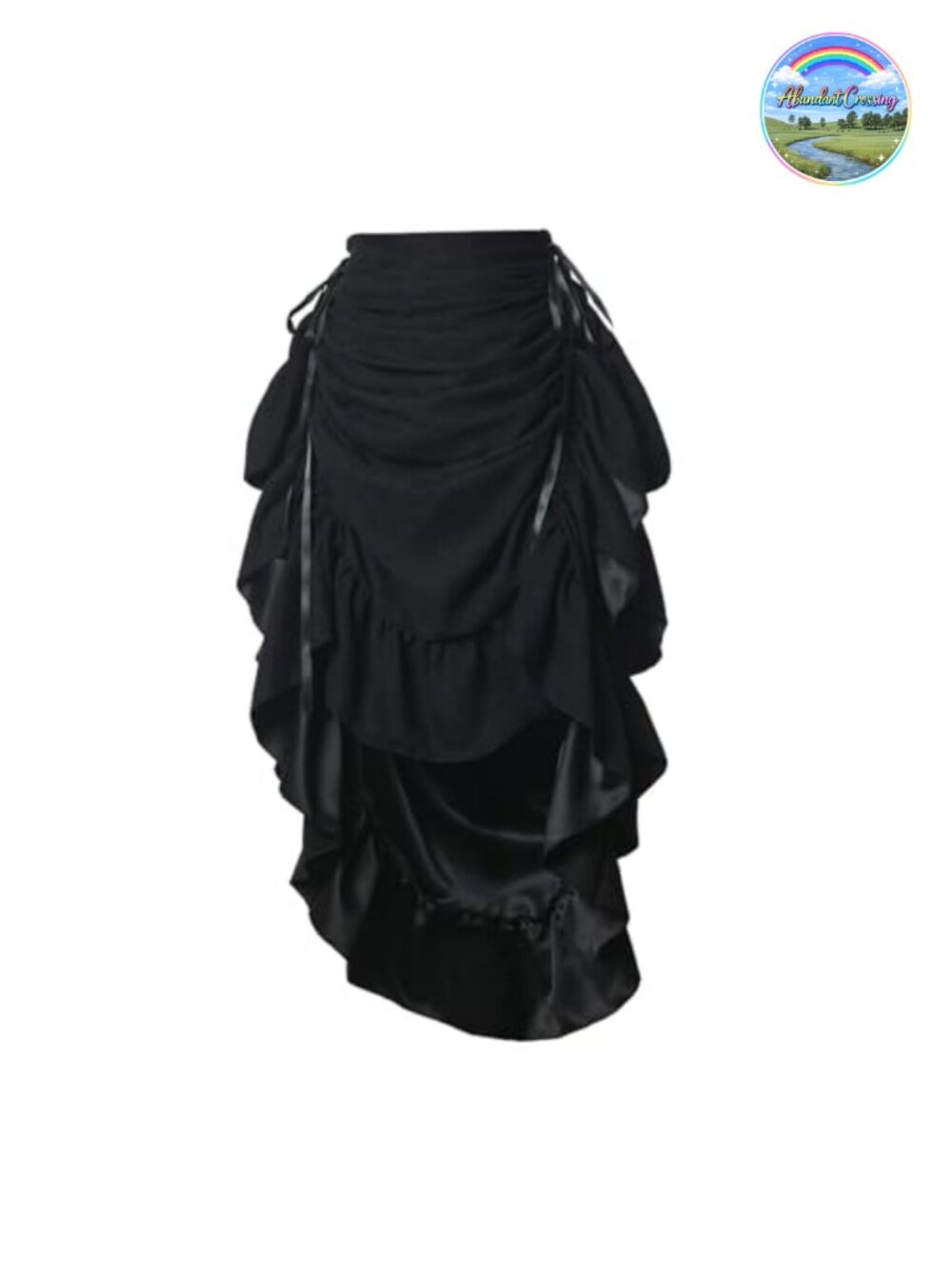 Victorian Steampunk Asymmetric High Low Ruffled Skirt Costume